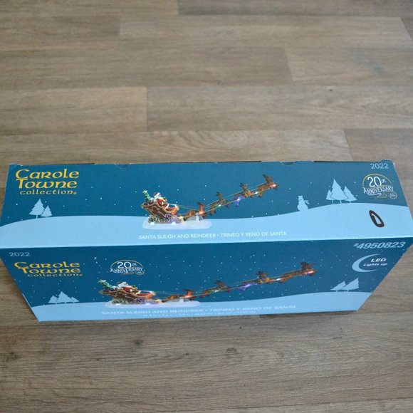 NIB New Carole Towne Collectables 2022 Santa Sleigh and Reindeer Christmas - Picture 2 of 2